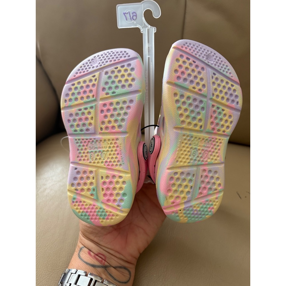 Joybees Kids C6/7 Pastel Tie Dye Clogs Lightweight Slip On Water Shoes NEW - Picture 3 of 5